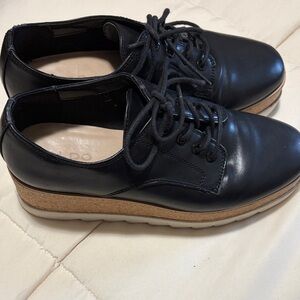 Aldo Women's Black Leather Platform Loafers